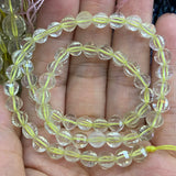 6-10mm Lemon Quartz Beads 15'' Round Faceted DIY Loose Beads