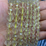 6-10mm Lemon Quartz Beads 15'' Round Faceted DIY Loose Beads