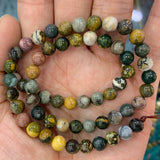 6-10mm Ocean Agate Stone Beads Round DIY Loose Beads