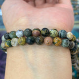 6-10mm Ocean Agate Stone Beads Round DIY Loose Beads