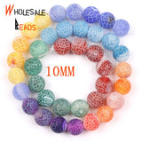 7 Chakra Healing Frost Agates Round Spacer Beads for Jewelry Making