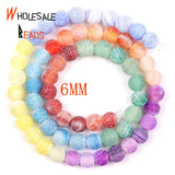 7 Chakra Healing Frost Agates Round Spacer Beads for Jewelry Making