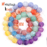 7 Chakra Healing Frost Agates Round Spacer Beads for Jewelry Making