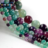 6-10mm Green Purple Dragon Veins Agate Round Beads for DIY Jewelry Making