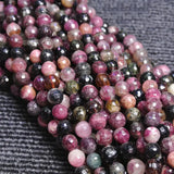 6-10mm Round 128 Faceted Mixed Tourmaline Beads