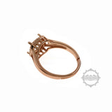 6-10mm CZ Square Stone Prong Setting 925 Silver Adjustable Ring Settings