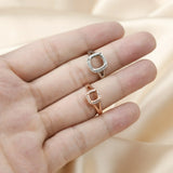 6-10mm CZ Square Stone Prong Setting 925 Silver Adjustable Ring Settings