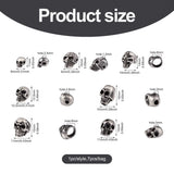 304 Stainless Steel Skull Spacer Beads for DIY Jewelry Making