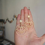 Raw Brass Demon Eye Charms for DIY Earrings Necklace
