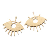 Raw Brass Demon Eye Charms for DIY Earrings Necklace