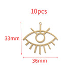 Raw Brass Demon Eye Charms for DIY Earrings Necklace