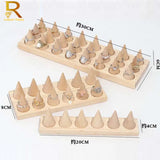 Solid Wood Jewelry Rings Display Stand Cone Storage Rack