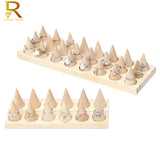 Solid Wood Jewelry Rings Display Stand Cone Storage Rack