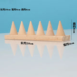 Solid Wood Jewelry Rings Display Stand Cone Storage Rack