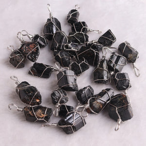 10-25mm Natural Tourmaline Stone Pendants - Set of 12