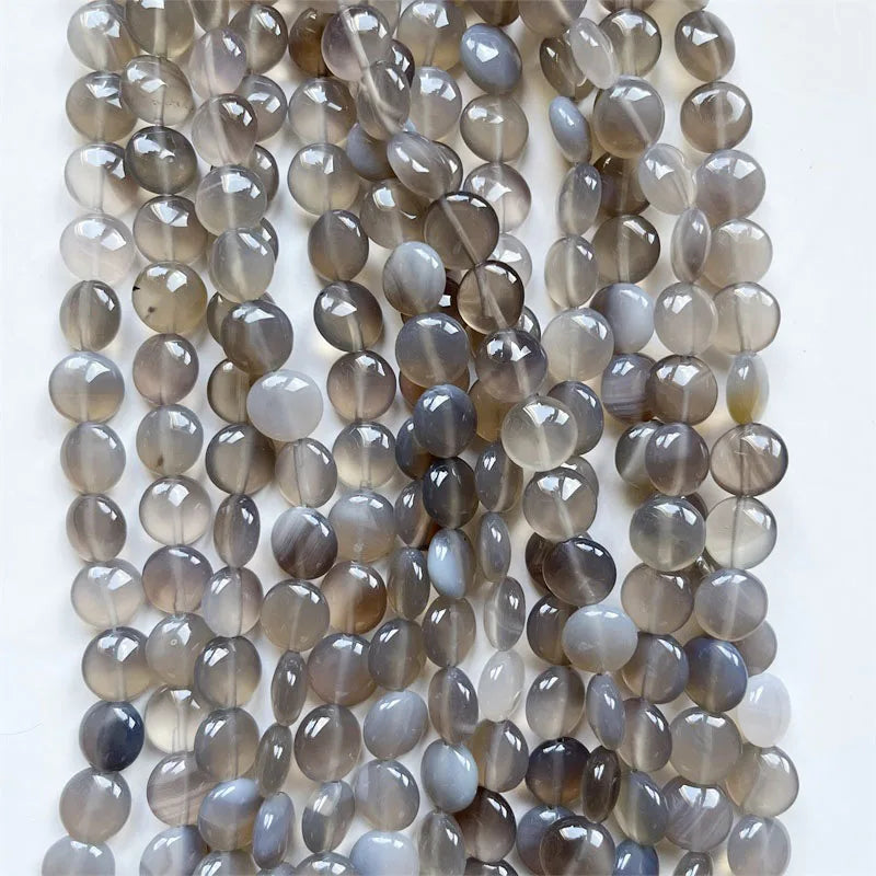 12MM Grey Agate Gemstone Healing Power Natural Stone for Jewelry Making DIY