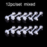 16g Ear Piercing Earring Set Heart Flower Triangle Moon Star Lip Labret