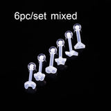16g Ear Piercing Earring Set Heart Flower Triangle Moon Star Lip Labret