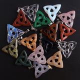 Triangle Hollow Out Natural Stone Necklace Pendant Druzy Chakra Pendulum