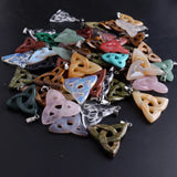 Triangle Hollow Out Natural Stone Necklace Pendant Druzy Chakra Pendulum