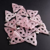 Triangle Hollow Out Natural Stone Necklace Pendant Druzy Chakra Pendulum