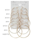 Punk Hoop Earrings Set - Steampunk Ear Clip Punk Earring Ear Ring