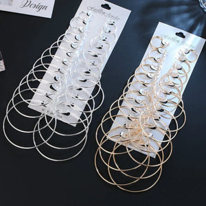 Punk Hoop Earrings Set - Steampunk Ear Clip Punk Earring Ear Ring