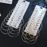 Punk Hoop Earrings Set - Steampunk Ear Clip Punk Earring Ear Ring