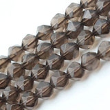 6-12mm Faceted Brown Smoky Quartzs Beads For Jewelry Making 15''