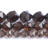 6-12mm Faceted Brown Smoky Quartzs Beads For Jewelry Making 15''