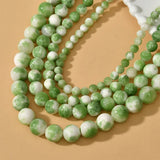 6-12mm Green Milk Cover Persian Jade Round Beads for Jewelry Making