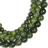 6-12mm Green Canada Jade Gemstone Beads Round DIY Loose Beads for Jewelry Making