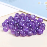 Natural Large Hole Amethysts Crystal Stone Smooth Round Beads 50Pcs