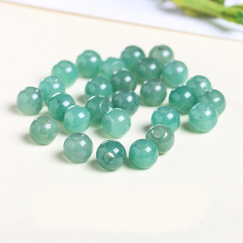 6-12mm Green Aventurine Stone Smooth Round Beads 50Pcs