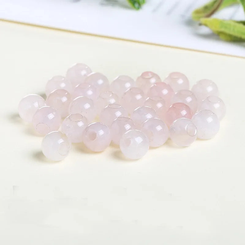 6-12mm Pink Crystal Stone Loose Beads 50Pcs