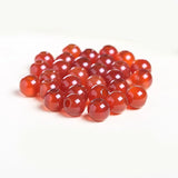6-12mm Natural Red Agates Stone Smooth Round Beads 50Pcs