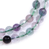 6-12mm Natural Round Fluorite Beads, 128 Faceted, 15'' DIY Bracelets