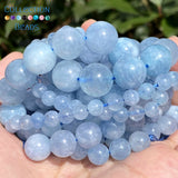 6-12mm Natural Stone Beads Aquamarines Chalcedony Round Loose Beads