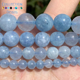6-12mm Natural Stone Beads Aquamarines Chalcedony Round Loose Beads