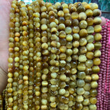 Natural Yellow Tiger Eye Stone Beads 6-12mm Round Faceted DIY Loose Beads