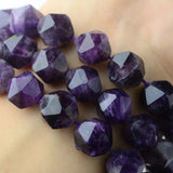 6-12mm Faceted Dark Purple Amethyst Beads 15''