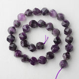6-12mm Faceted Dark Purple Amethyst Beads 15''