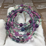 6-12mm Round Fluorite Beads Bracelet 7.5inch DIY Bracelet Gift Jewelry