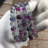 6-12mm Round Fluorite Beads Bracelet 7.5inch DIY Bracelet Gift Jewelry