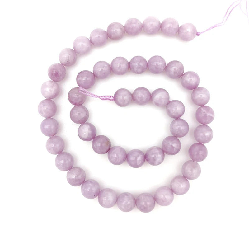 6-12mm Natural Purple Lepidolite Stone Loose Beads for Jewelry Making