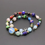Thousand Flowers Glass Opal Necklace Set
