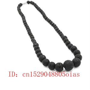 Natural Volcanic Rocks Beads Necklace for Women Men