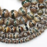 6-14mm Green Tibet Dzi Agate Beads, DIY Jewelry Making