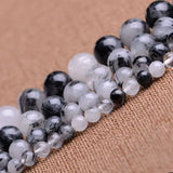 Natural Round Rutilated Quartz Beads 6-14mm for DIY Jewelry Making