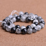 Natural Round Rutilated Quartz Beads 6-14mm for DIY Jewelry Making